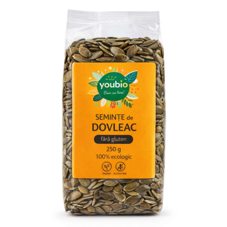 Seminte de dovleac, fara gluten, organic, 250gr, youbio [0]