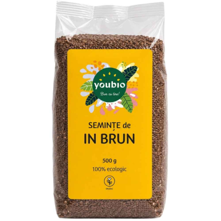 Seminte, nuci - Seminte de in brun, organic, 500g, youbio