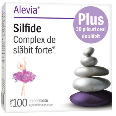 Pastile de slabit - Silfide Complex de slăbit forte 100 cps + Ceai de slăbit 30 plicuri, Alevia