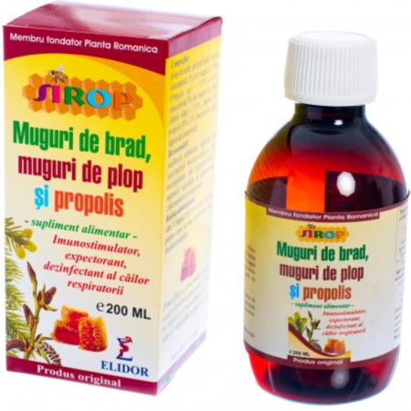 Alimente - Sirop Muguri Pin. Plop si Propolis 200ml Elidor