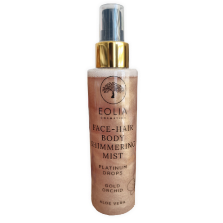 Creme cosmetice - Spray pentru par, corp si fata cu Sclipici Auriu & Orhidee, Platinum 150ml Eolia
