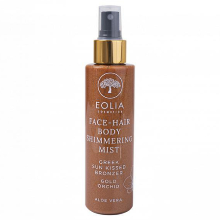 Produse pentru plaja - Spray pentru par, corp si fata cu sclipici, Gold Orhid, 150ml, Eolia