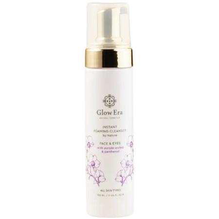 Unguente, geluri, solutii - Spuma de curatare pentru fata si ochi cu Orhidee Violeta, 150ml, Glow Era