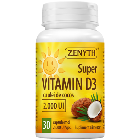 Super Vitamina D3 cu Ulei de Cocos 30cps Zenyth [1]