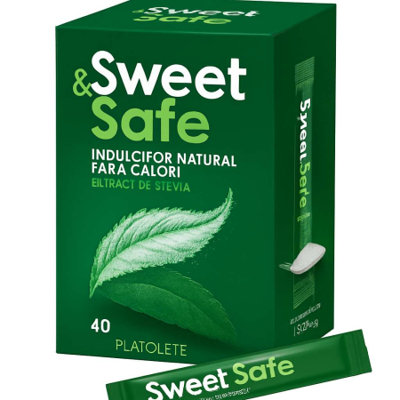 Indulcitori - Sweet & Safe (Stevia Indulcitor), 40plicuri, Sly Diet