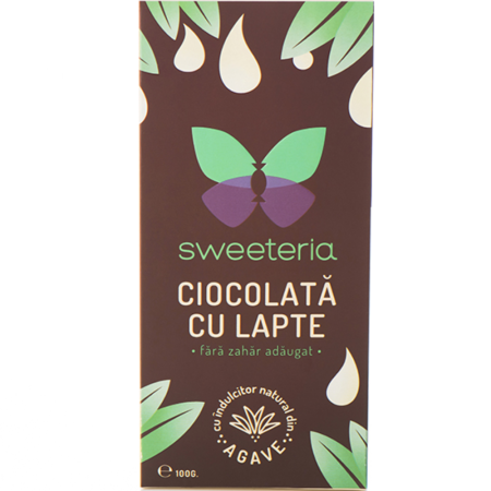 Tableta Ciocolata Lapte 40% Indulcitor Agave 100g Sweeteria [0]