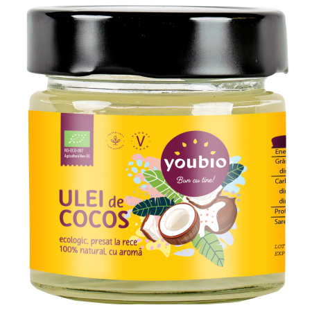 Ulei de cocos de uz cosmetic - Ulei de Cocos ecologic, presat la rece 180ml, Youbio