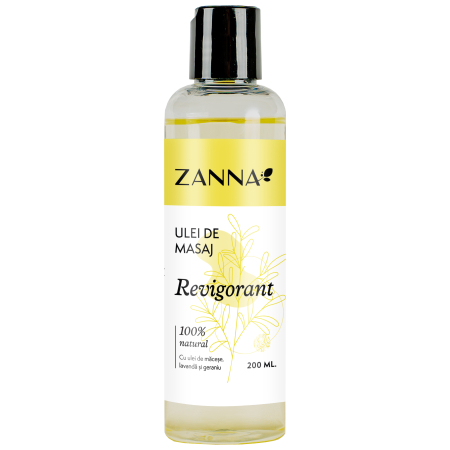 Cosmetice Bio si naturale - Ulei de masaj Revigorant cu Lavanda si Geraniu, 200ml, Zanna