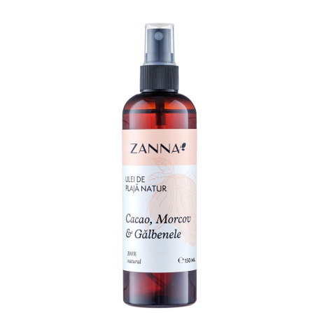 Produse pentru plaja - Ulei de plaja Natur cu Cacao, Morcov si Galbenele, 150ml, Zanna