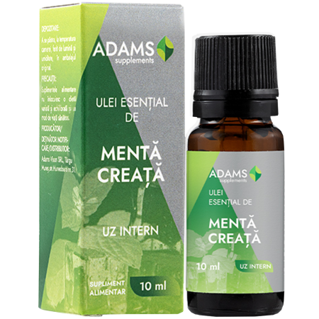 Remedii naturale - Ulei esential de Menta Creata, uz intern, 10ml, Adams Supplements