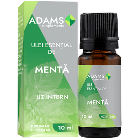 Remedii naturale - Ulei esential de Menta, uz intern, 10ml, Adams Supplements