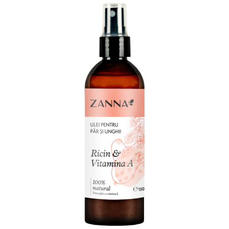 Uleiuri cosmetice - Ulei pentru par si unghii cu Ricin si Vitamina A, 150ml, Zanna