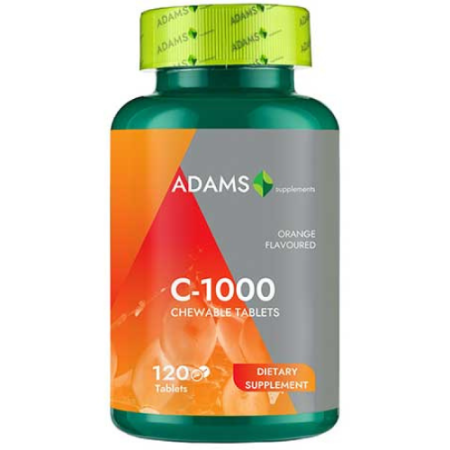 Vitamina C - Vitamina C-1000, 120 tablete masticabile, Adams Supplements