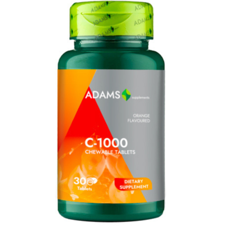 Vitamina C-1000, 30 tablete masticabile, Adams Supplements [1]