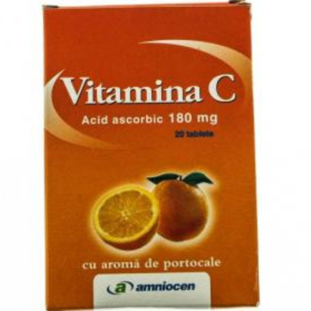 Vitamina C - Vitamina C cu Aroma de Portocale 180mg 24cpr Amniocen