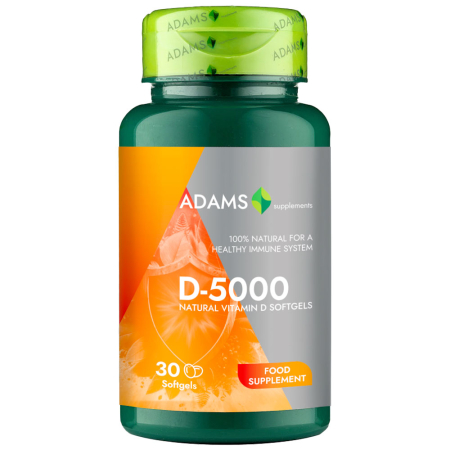 Vitamina D - Vitamina D-5000, 30 softgel, Adams Supplements