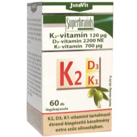 Multivitamine - Vitamina K2 + D3 + K1, 60cps, Jutavit