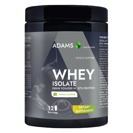 Proteine - Whey Isolate Protein (vanilie), 360g, Adams Supplements