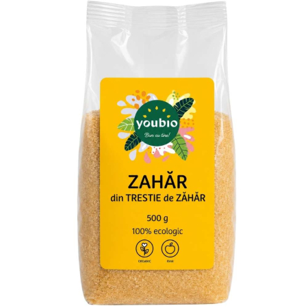 Indulcitori - Zahăr din trestie de zahăr, organic, 500g, youbio