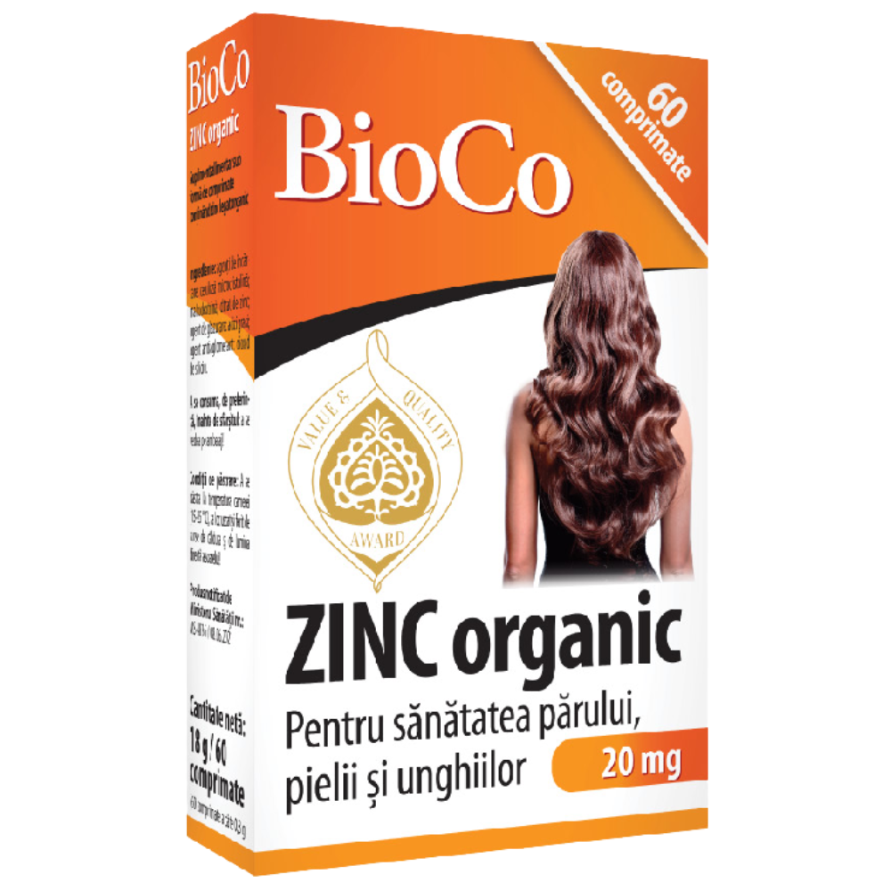 Slabire, dieta, frumusete - Zinc Organic 60cps Bioco
