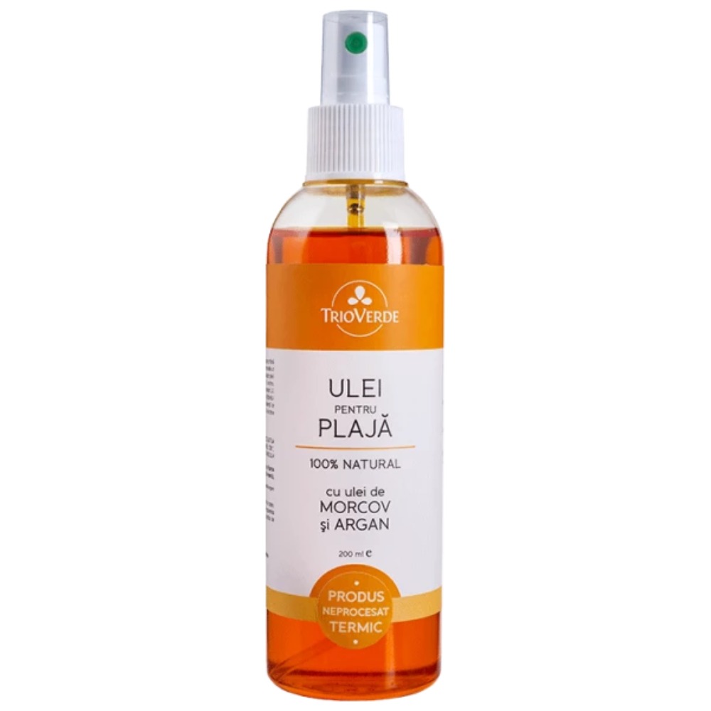 Produse pentru plaja - Ulei de Plaja 100% Natural cu Ulei de Morcov si Argan 200ml Trio Verde