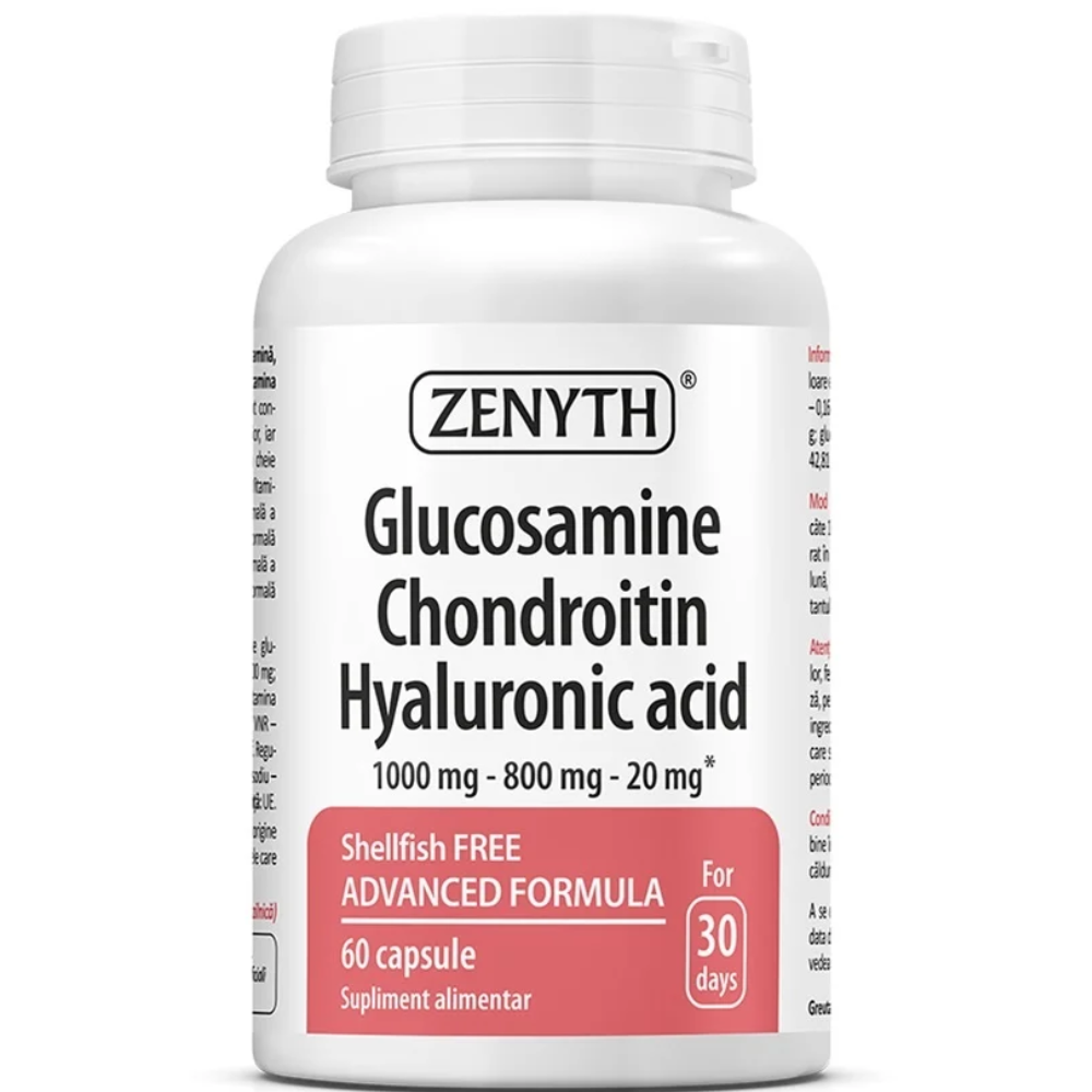 Articulatii sanatoase - Glucosamine Chondroitin Hyaluronic Acid 60cps Zenyth