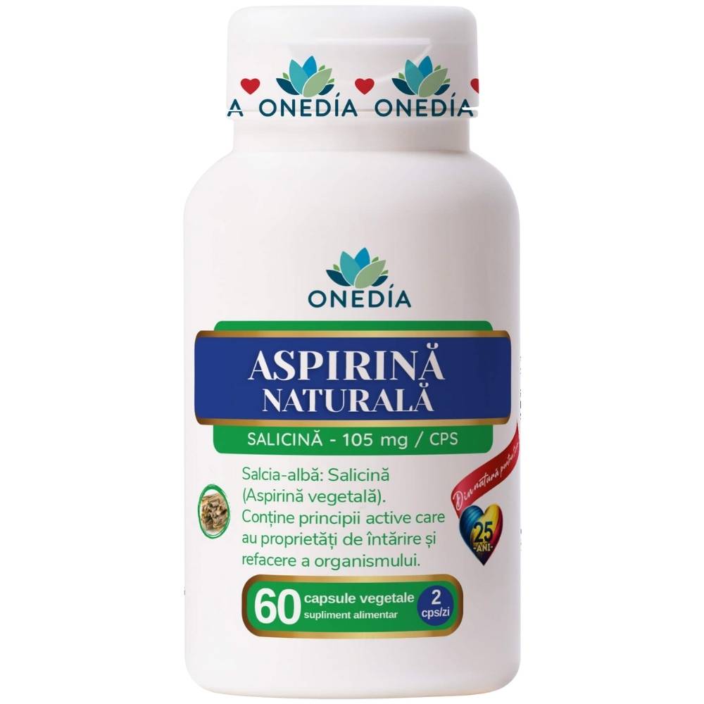 Aspirina Naturala Salicina, 105 mg, 60 cps, Onedia [0]
