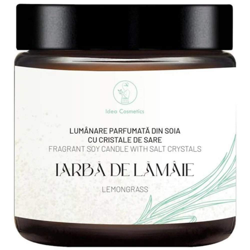 Produse de uz casnic - Lumanare Parfumata cu cristale de Sare, Iarba si Lamaie, 100ml, Idea Cosmetics