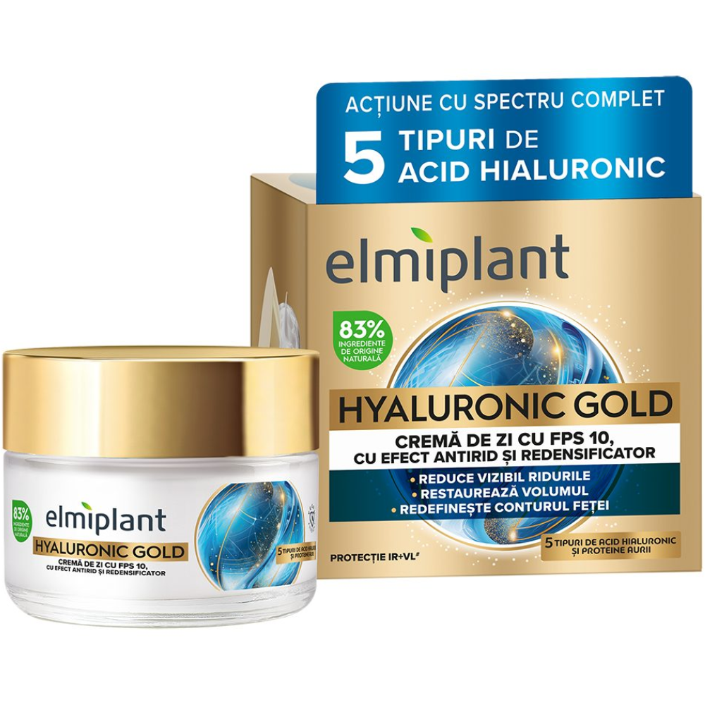 Creme cosmetice - Crema Antirid de Zi Hyaluronic Gold 50ml Elmiplant
