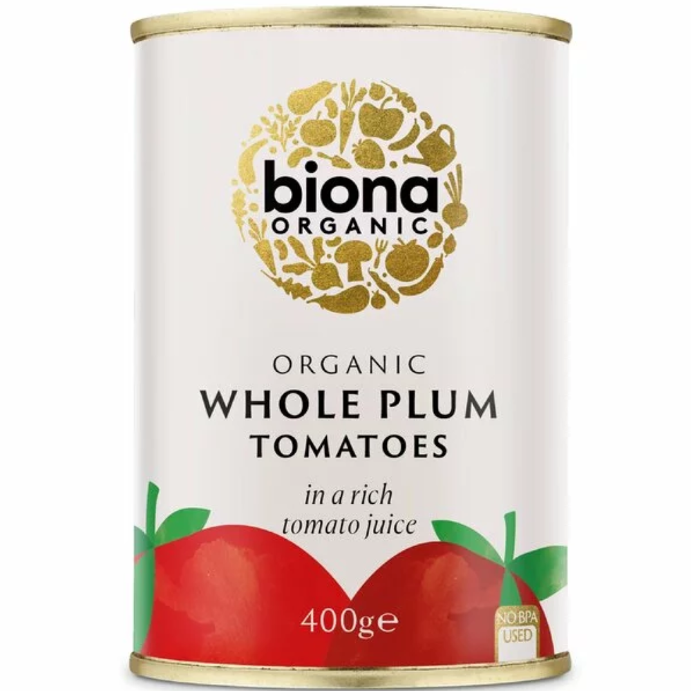 Cereale si leguminoase fara gluten - Rosii Decojite Maruntite cu Busuioc Bio 400gr Biona