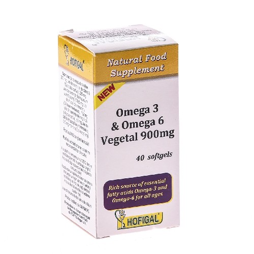 Cardiovasculare - Omega 3, Omega 6 Vegetal 900mg Hofigal 40cps