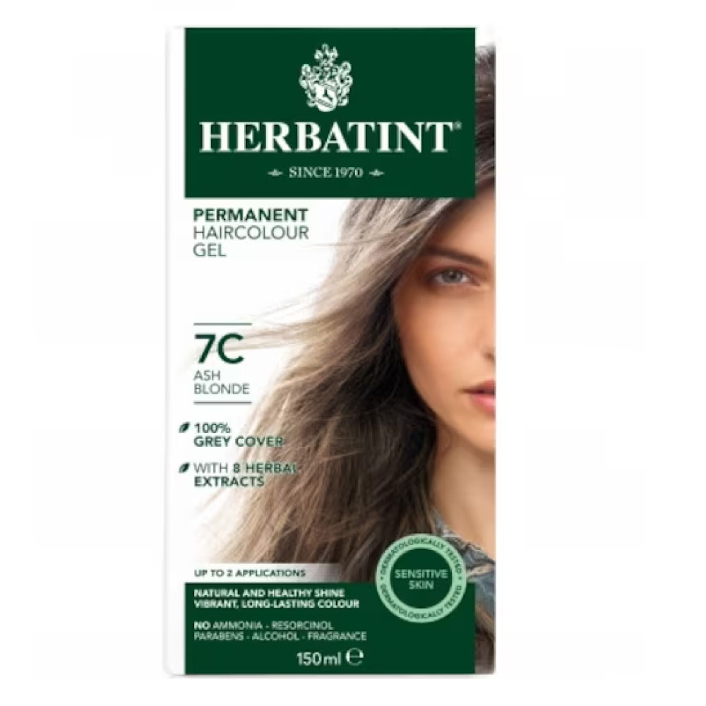 Cosmetice Bio si naturale - Vopsea Pentru Par Blond Cenusiu, 7C, Herbatint