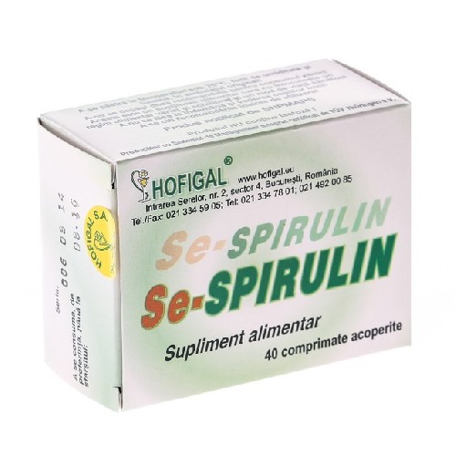 Detoxifiere - Se-Spirulin 40cpr Hofigal