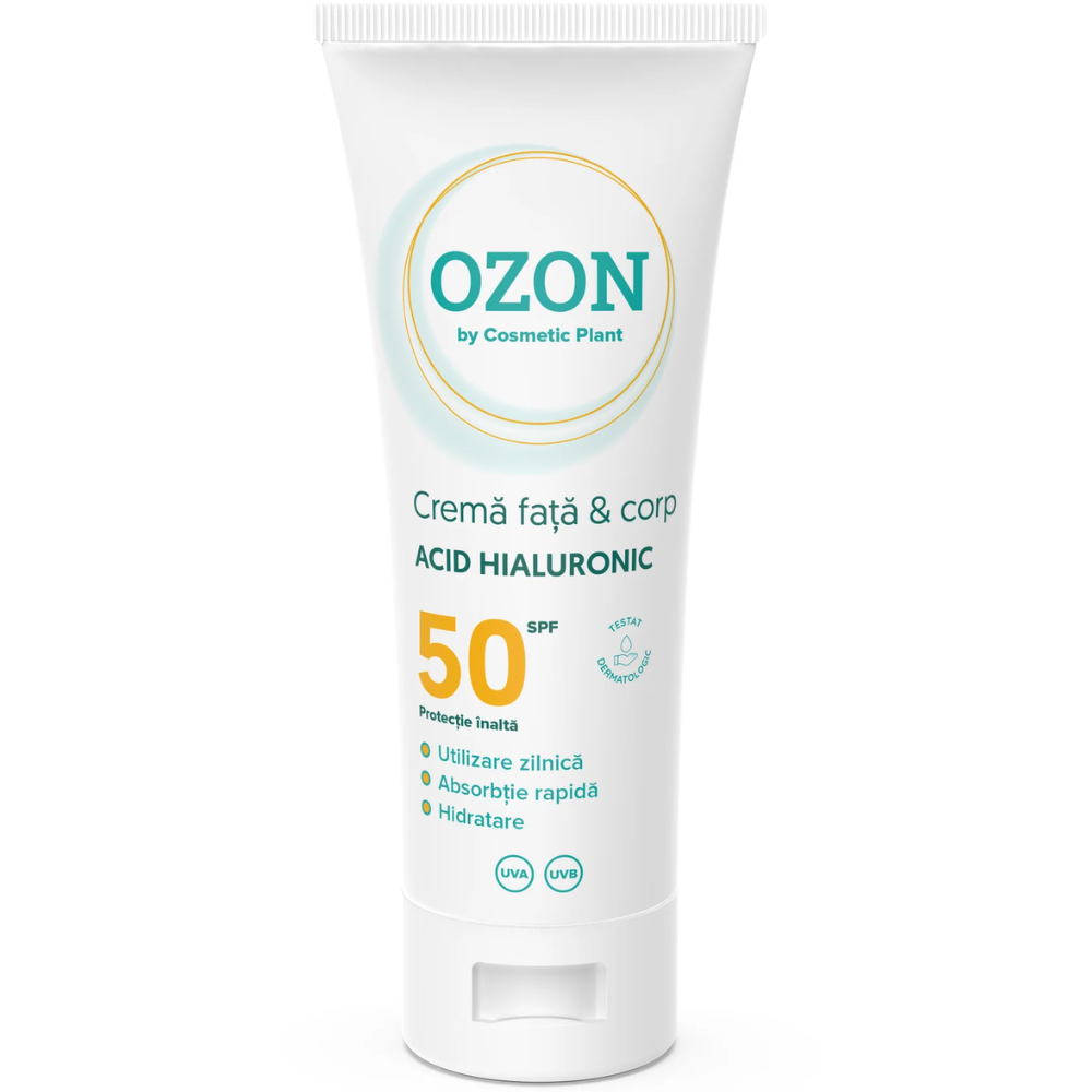 Creme cosmetice - Crema Fata si Corp Acid Hialuronic Spf50 Ozon 100ml Cosmetic Plant