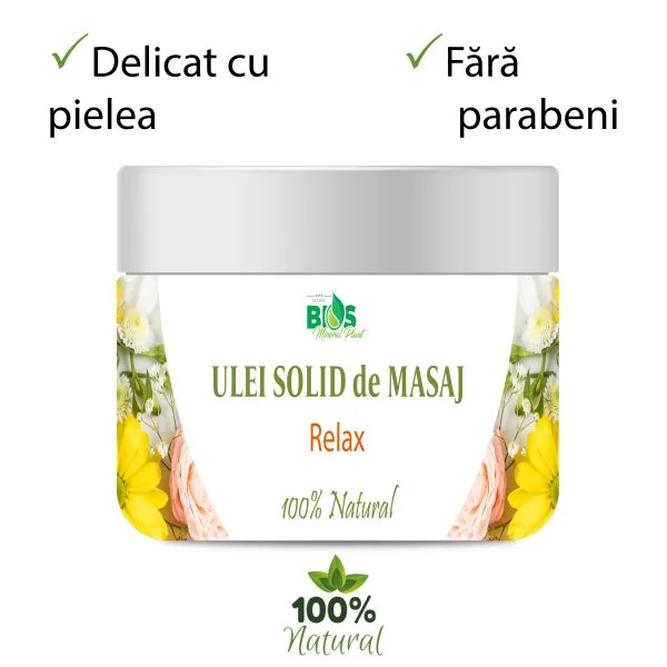 Ulei solid de masaj Relax, calmant, linistitor, 100% natural, 150ml, BIOS Mineral Plant [1]