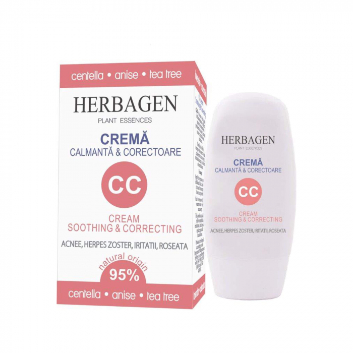 Cremă calmantă și corectoare CC, 50g, Herbagen [1]