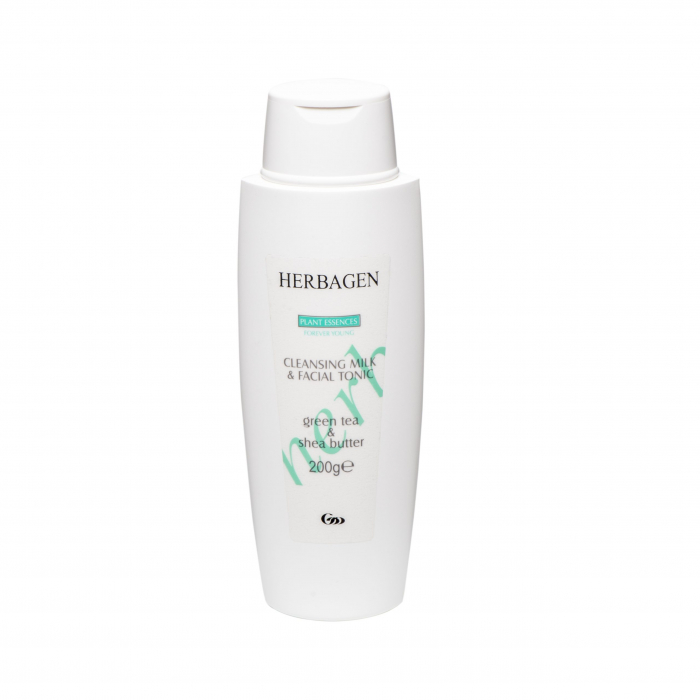 Lapte demachiant și tonic facial cu unt de shea și extract de ceai verde, 200g, Herbagen [1]