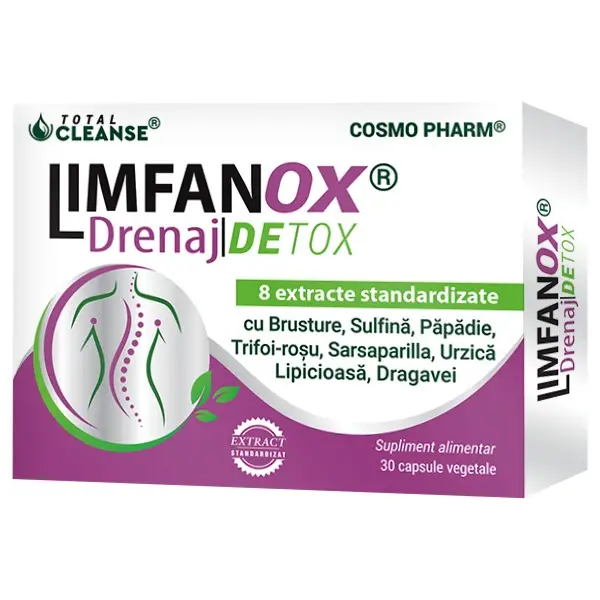 Limfanox Drenaj Detox 30 capsule, Cosmopharm [1]