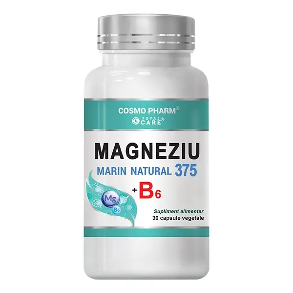 Magneziu marin natural 375+ B6, 30 capsule, Cosmopharm [1]