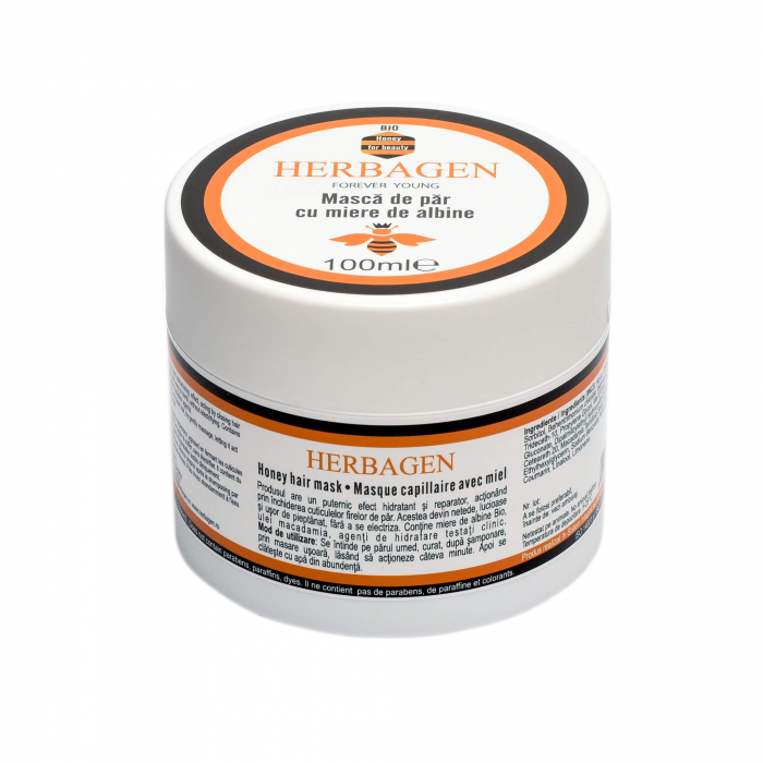 Mască de păr cu miere de albine, 100ml, Herbagen [1]