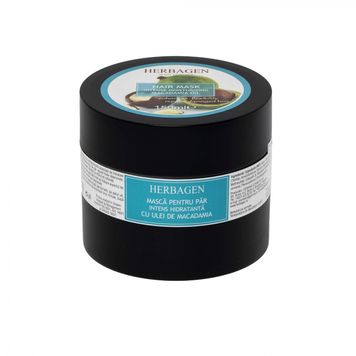 Mască de păr intens hidratantă cu ulei de macadamia, 150ml, Herbagen [1]