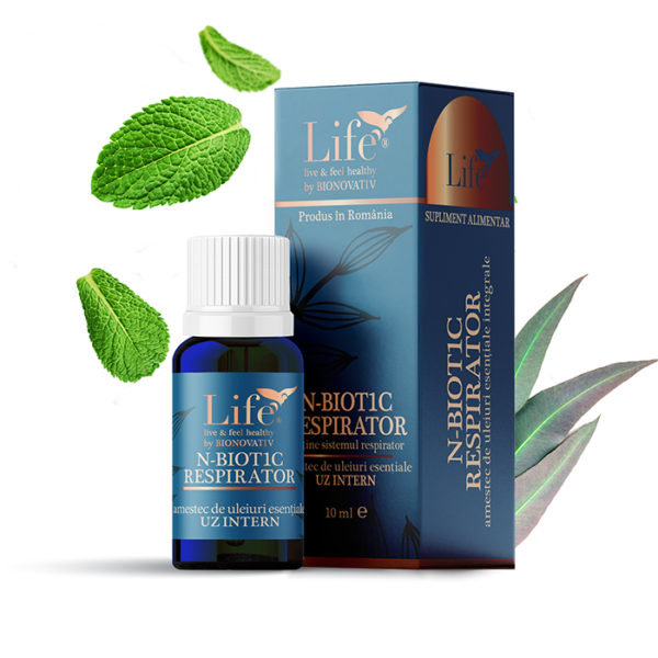 N-BIOT1C Respirator, combinatie de uleiuri esentiale integrale 10ml uz intern, Bionovativ [1]