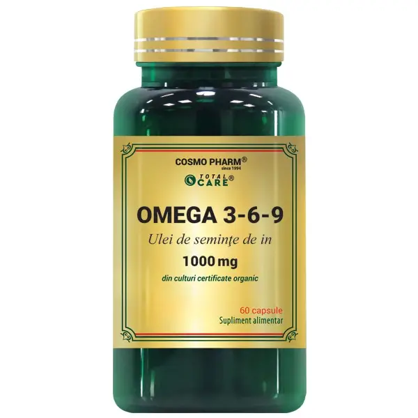 Omega 3-6-9 Ulei de seminte de in 1000mg, 60 capsule, Cosmopharm [1]