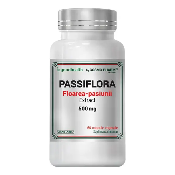 Passiflora/ Floarea pasiunii extract 500mg, 60 capsule, Cosmopharm [1]
