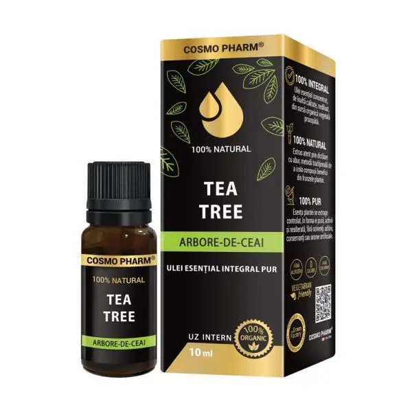 Ulei esential integral pur de Arbore de Ceai (Tea Tree) 10ml, uz intern, 100% natural, Cosmopharm [1]