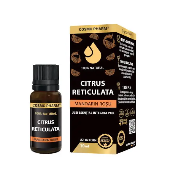 Ulei esential integral pur de Mandarin roșu (Citrus reticulata) 10ml, uz intern, 100% natural, Cosmopharm [1]