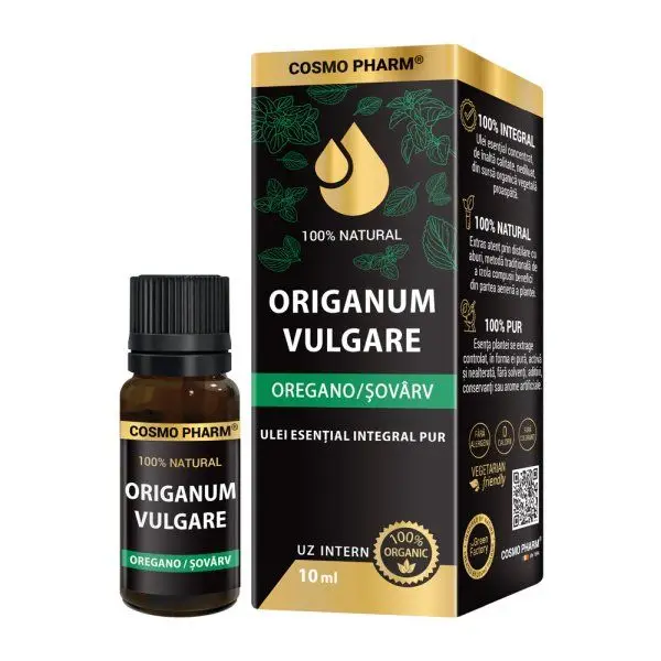 Ulei esential integral pur de Oregano/ Șovârf (Origanum vulgare) 10ml, uz intern, 100% natural, Cosmopharm [1]