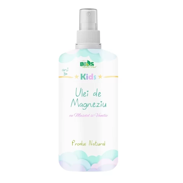 Ulei de magneziu & sare de baie - Ulei de Magneziu pentru Copii, cu Mușețel și Vanilie 100ml, BIOS Mineral Plant