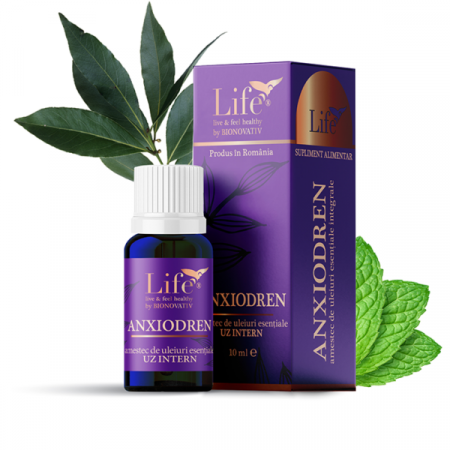 Calm și relaxare, somn odihnitor - Anxiodren, combinatie de uleiuri esentiale 10ml uz intern, Bionovativ