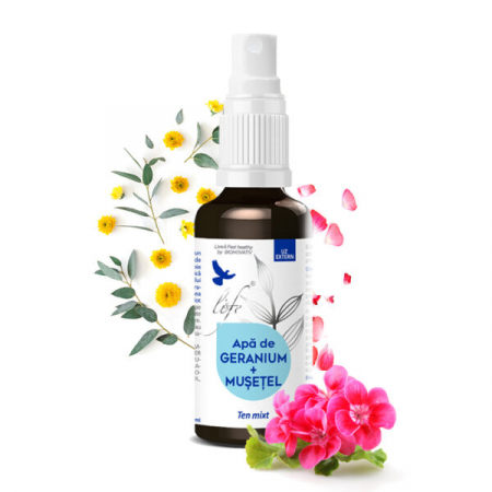 Cosmetice și frumusețe - Apă de Geranium și Mușețel 100ml, Bionovativ